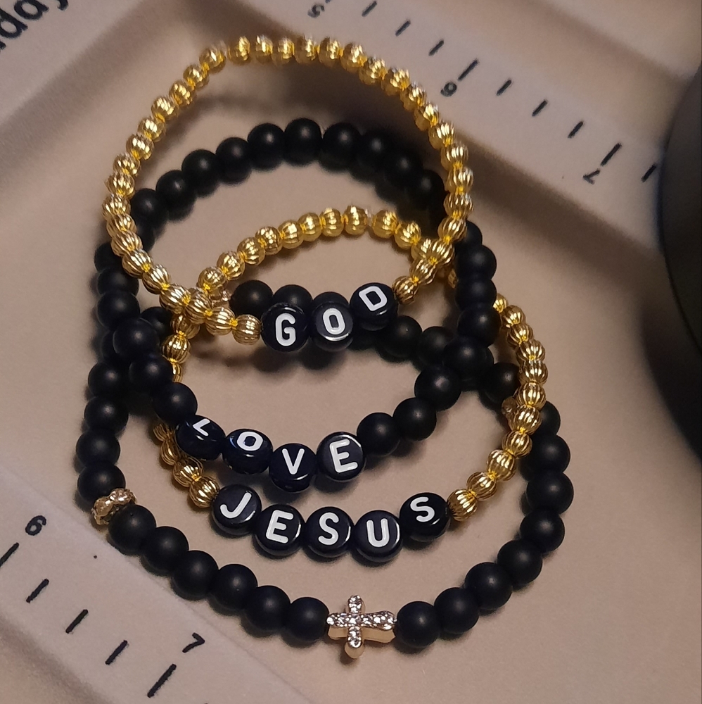 Gold & Black hand made bracelets